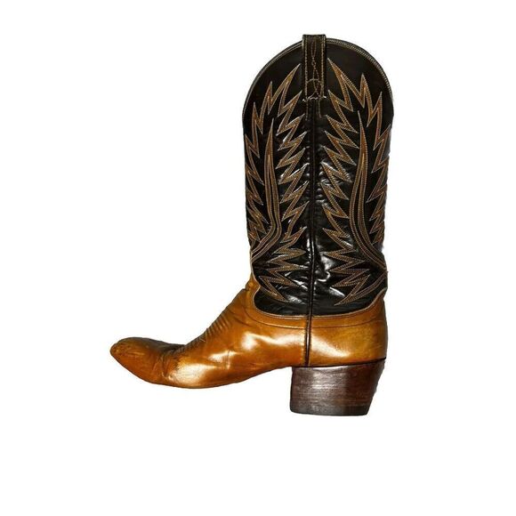 Dan Post Mens Size 7.5 Two Tone Black Brown Leather Western Cowboy Boots main image 11
